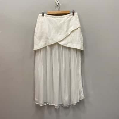 Sass & Bide Womens  Size 12 Pleated Skirt White 