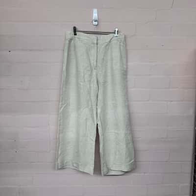 Dissh Beige Linen Pants Size 12