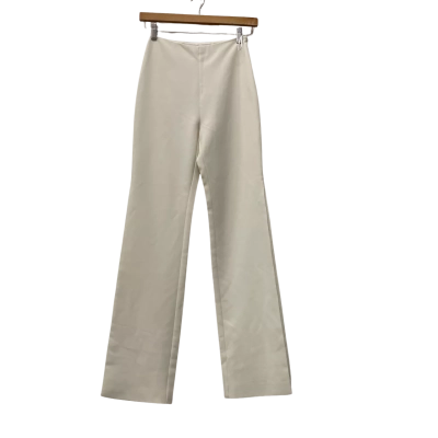 Meshki Womens  Size XS High Waisted Pants with side splits Off White 