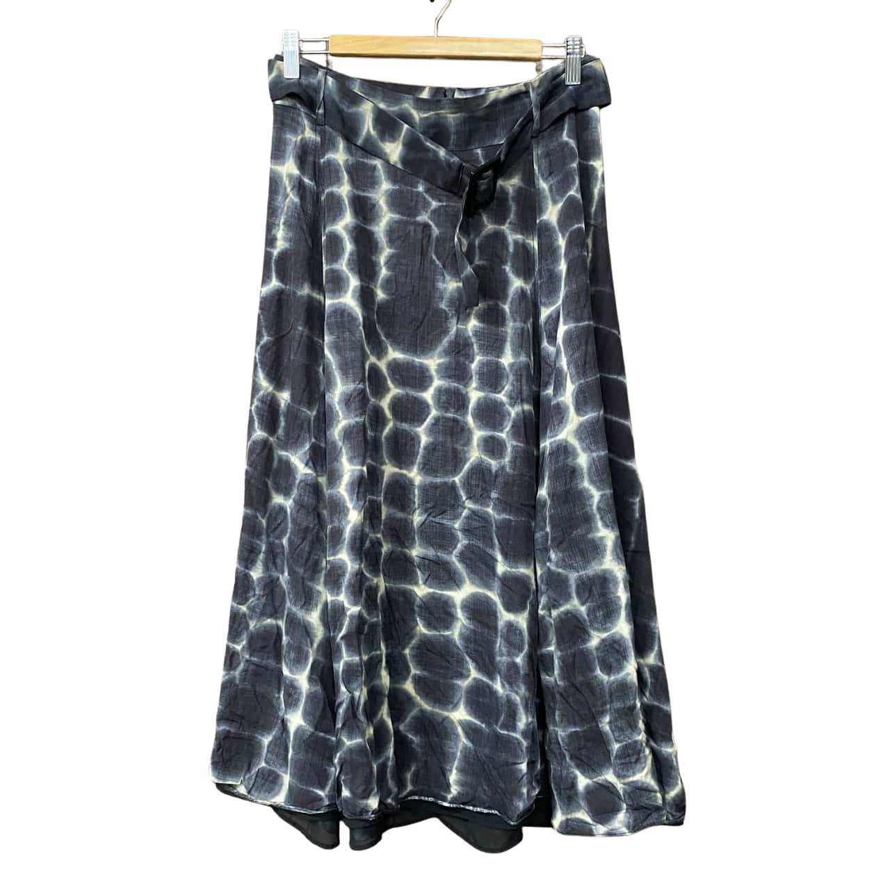 Massimo Dutti Womens Size 38 Navy Blue Pattern Midi Skirt S