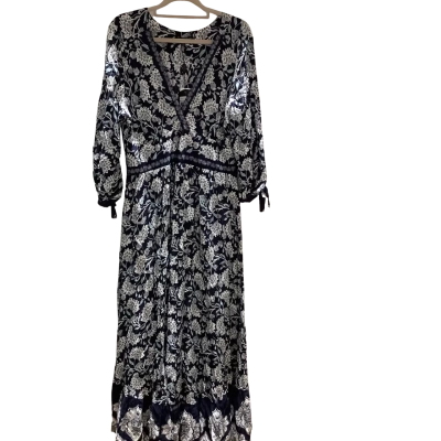 Caroline Morgan Womens  Size 16 Maxi Dress Navy Blue / White RRP $69.99