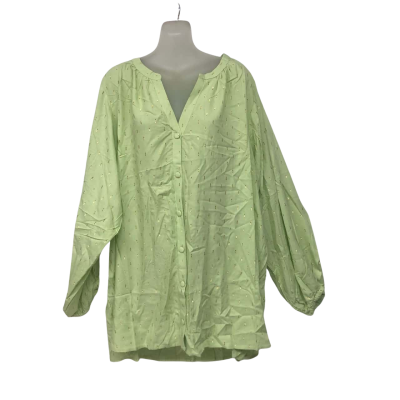 Autograph Womens Blouse /Size 22 Long Sleeve Peasant Top, Gold / Pale Green - NEW