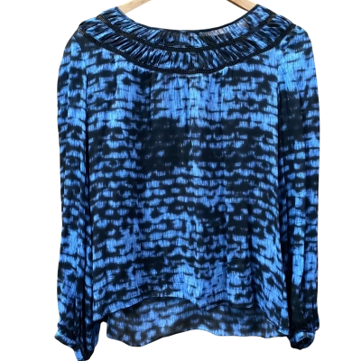 Sass & Bide Black/Blue Patterned Blouse Size 6  
