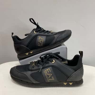 Emporio Armani EA7 Mens  Size 9 Sneakers Black  / Gold 