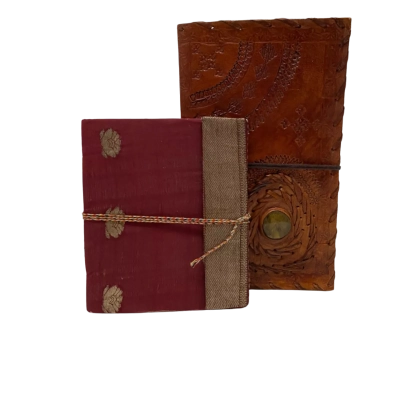Handmade Paper Notebooks/Journals Leather and Fabric