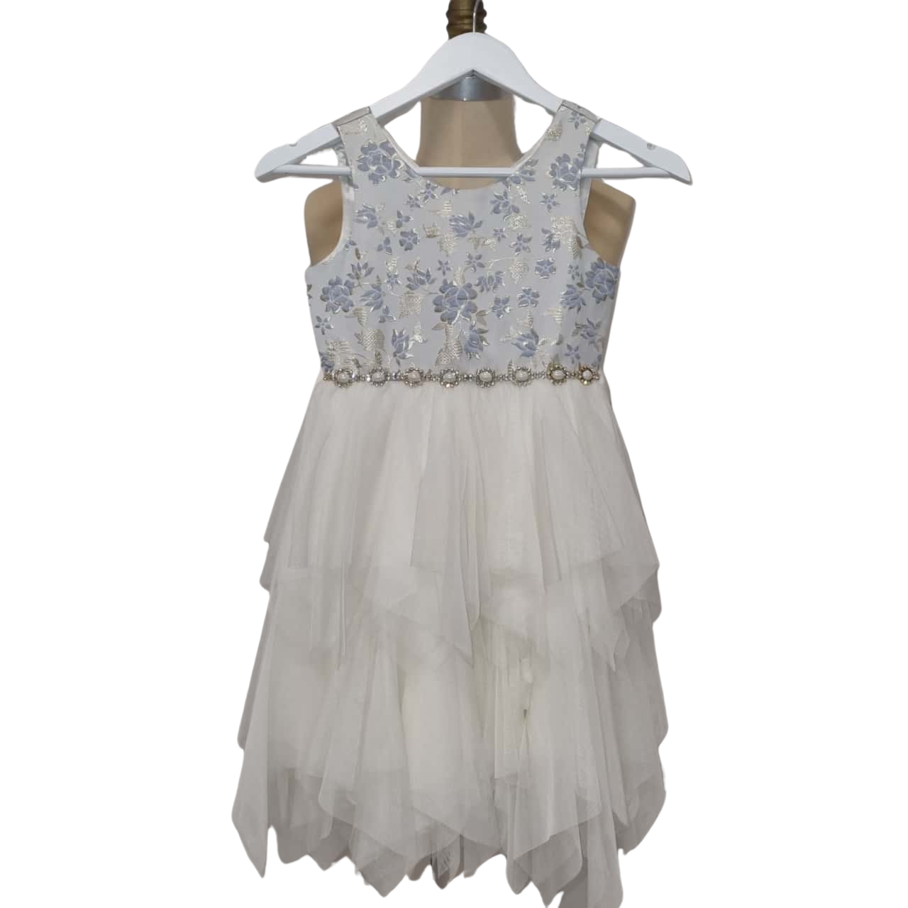 strapless open back dress Girls 3D Floral Sleeveless Gown by Cinderella Couture 5107 14 / Lilac