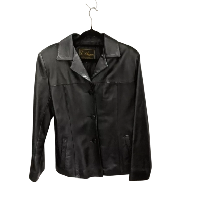L Aurore Womens Size 3 Black Fine LeatherJacket - made in Australia