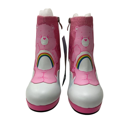 Care Bear Heel Boots Womens Size 3 Heels Pink / White 