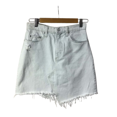 Nobody Denim Womens Size 26 Pale Blue Denim Piper Skewed Mini Skirt (new)