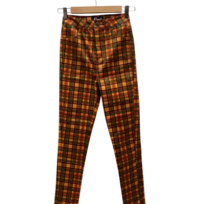 Revival Womens  Size 6 Orange Check Pants