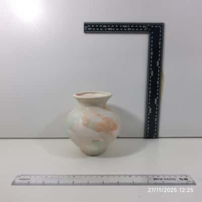 Hand Made Signed Vase Ceramic Peachy Pinky 