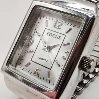 Focus Ladies Watch With Stretchy Stainless Steel Band - Untested/Needs battery