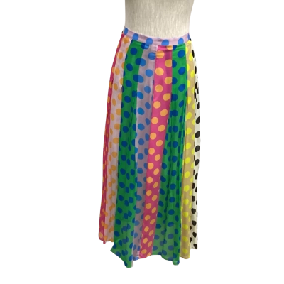 NEW Gorman Polkadot  Size 8 Pleated Skirt Multicoloured 