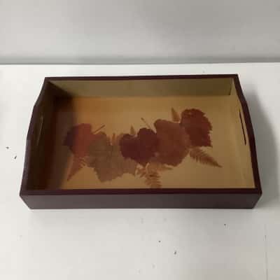 Pressed Leaves Wooden Tray