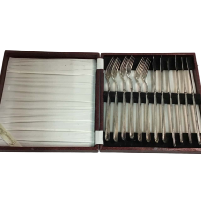 Grosvenor 6 x Silver Plate Fish Knife & Fork Set
