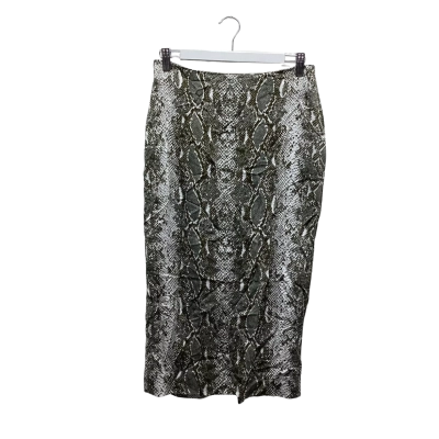 Diane Von Furstenberg Snake Print Midi Skirt Olive Cream Size M