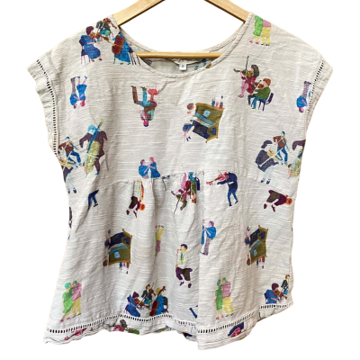 Gorman/Monika Forsberg Art Patterned Top Size 10