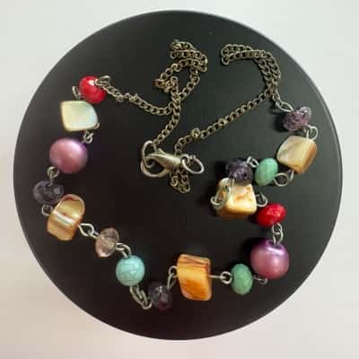  Multicoloured Stone Fashion Necklace 