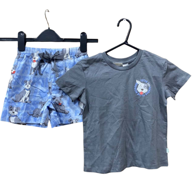 Peter Alexander Jnr. Grey Dog Print Pyjama Set Size 4