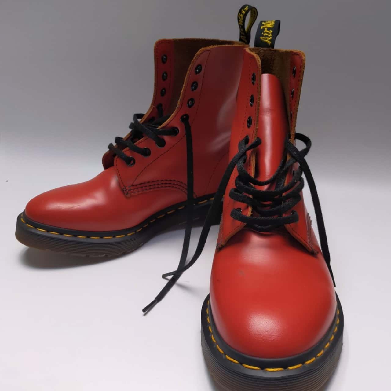 bright red doc martens