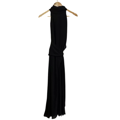 Saba Womens  Size 10 Willa Pleated Midi Dress Black  