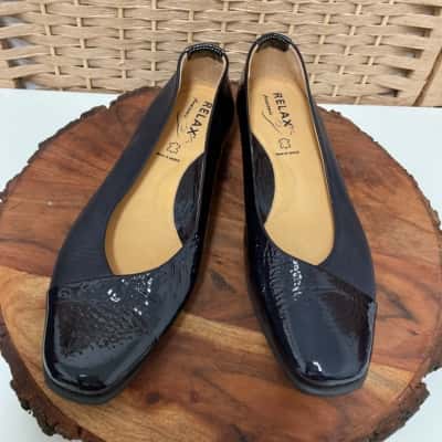 Women’s Relax Anatomic Flat Pump Black workwear casual nonslip slip on 