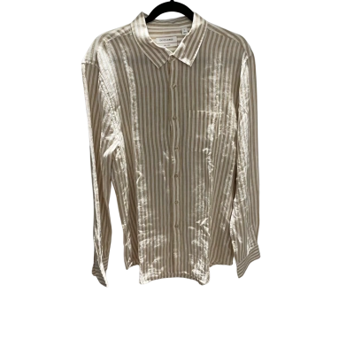 NWOT David Jones Mens  Size L Linen Shirt Striped 