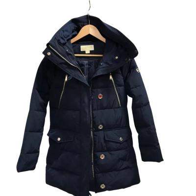 Michael Kors Size S Puffer Jacket Navy Blue 