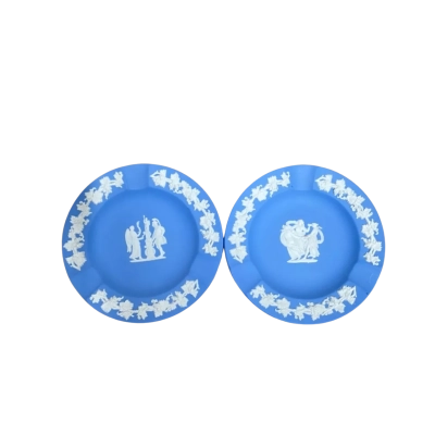 Vintage Wedgwood Blue Jasper Ware Ashtrays