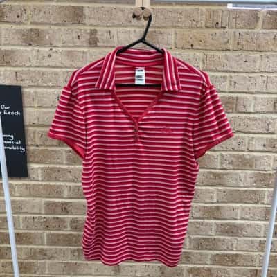 The North Face Womens  striped polo shirt Size L 