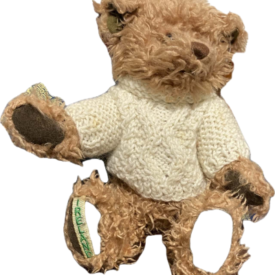 "Brendan" Irish bear with Aran Gaelic Sweater