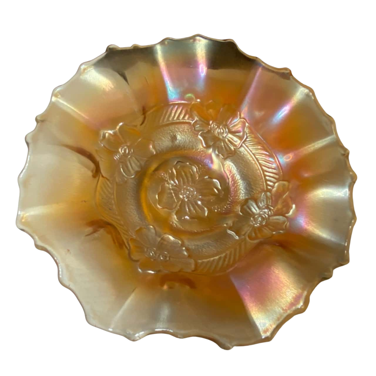 Vintage Sweet Bowl Carnival Glass