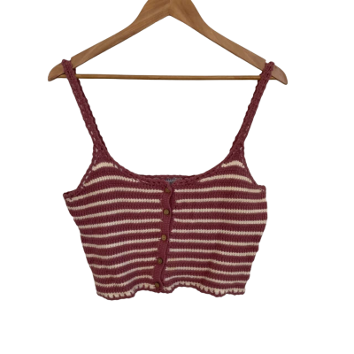 Ghanda Womens  Size M Cami  Pink  / Striped / White 