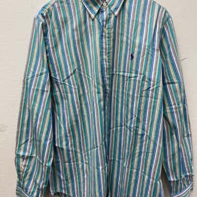 Ralph Lauren Mens  Size L Long Sleeve Shirt Striped - 100% Cotton