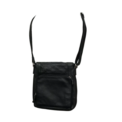 Milleni Womens Cross Body Bag Black Leather