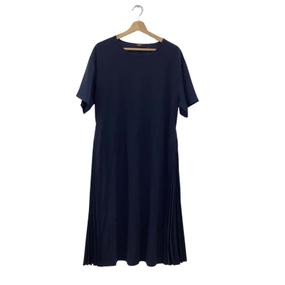 Weekend Max Mara Womens  Size M Pleated Dress Navy Blue (Missing Belt)