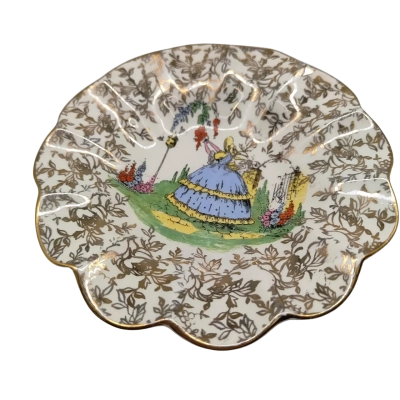 Vintage 5" Empire Ware Crinoline Lady dish 