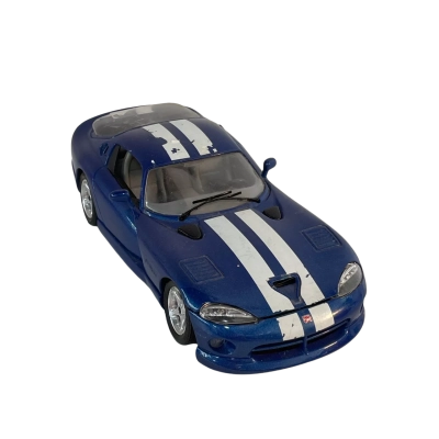 Bburago 1996 Dodge Viper GTS Coupe in Blue with Racing Stripes 