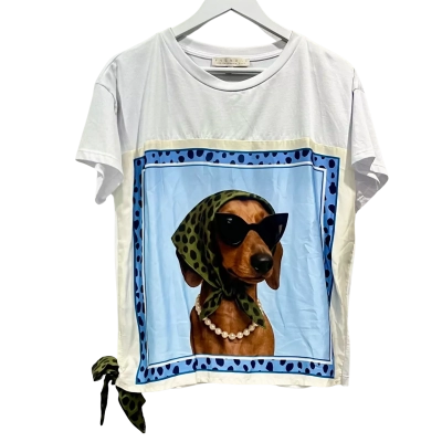 PALMBEE White Silk/CottonT-shirt Size M