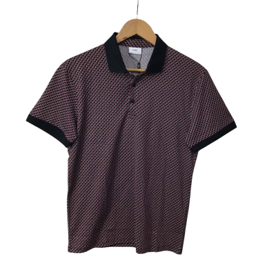 Saba Mens Size XS Navy / Red Bale Print Short Sleeve Polo Top (new)