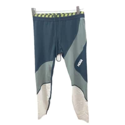 HOKA ONE ONE Womens Leggings Size M Black  / Grey / Silver / Yellow 