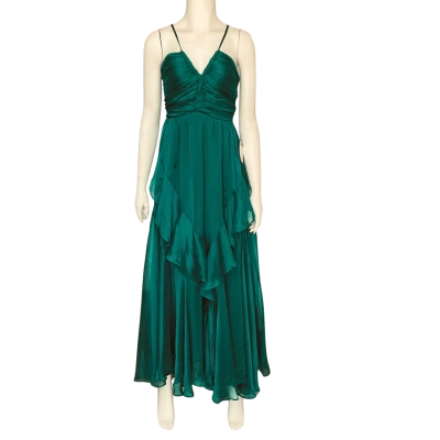 Pilgrim Teal Shoestring Strap Evening Dress