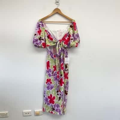 Savel The Label Springtime Floral Roselle Midi Dress  Size 12 