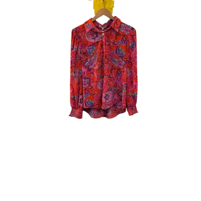 BNWT Leoni Womens  Size 12 Button Up Top Floral / Pink  