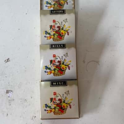 Yellow tin letter holder 