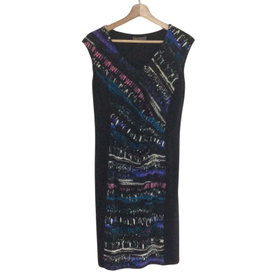 Jacqui-E Womens  Size S Bodycon Dress Black  / Pattern 