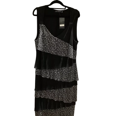 Liz Jordan Womens  Size L Cocktail Dress Black  / White 