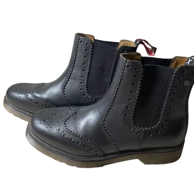 HX London Black Leather Pull On Boots Size 8