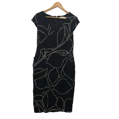 Sportscraft Womens  Size 12 Midi Dress Black  / White AS IS