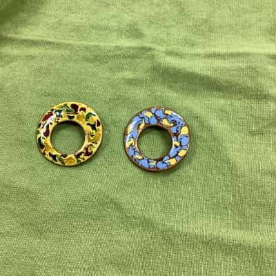  Womens HEB Canada Brooch enamel on copper x2